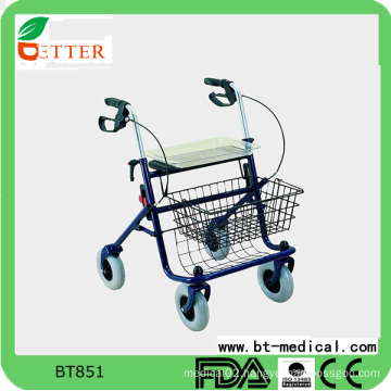 Folding four wheel steel rollator for elderly disable people